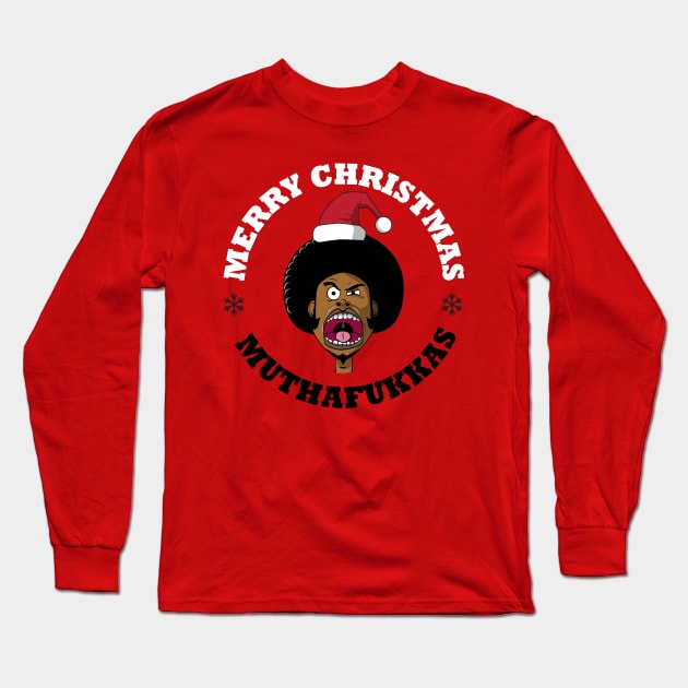 Merry Xmas Muthafukkas Long Sleeve T-Shirt by atomguy